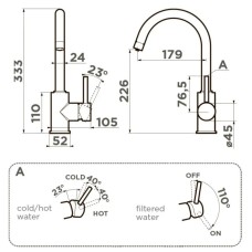 Смеситель для кухни с подключением к фильтру Omoikiri Shinagawa 2 Plus-SA бежевый 4994408