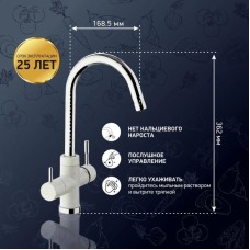 Смеситель для кухни с подключением к фильтру Paini Cox Ultrawhite 7890643CR3V11L2KM