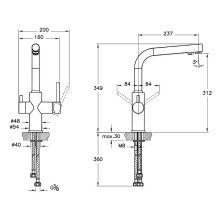 Смеситель для кухни Vitra Split A42144EXP Хром