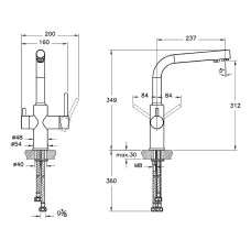Смеситель для кухни Vitra Split A42144EXP Хром