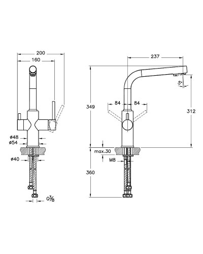 Смеситель для кухни Vitra Split A42144EXP Хром