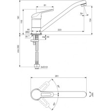 Смеситель для кухонной мойки Vidima Сева Луп BA018AA