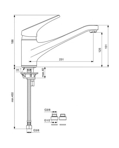 Смеситель для кухонной мойки Vidima Видима Стрим BA095AA