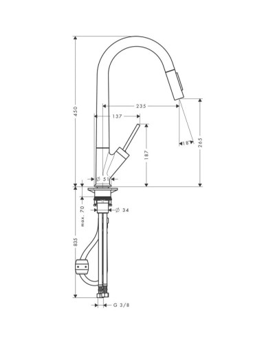 Смеситель для кухни Axor Starck 10821000
