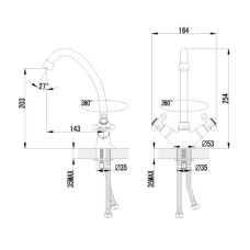 Смеситель для кухни с высоким поворотным изливом Lemark Plus Harmony LM1404C