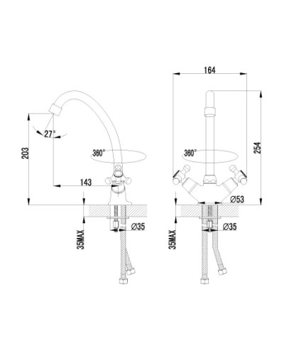 Смеситель для кухни с высоким поворотным изливом Lemark Plus Harmony LM1404C