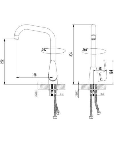 Смеситель для кухонной мойки, черный Lemark Pramen LM3305LM308