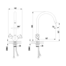 Смеситель для кухни c высоким поворотным изливом Lemark Plus Flame LM1005C