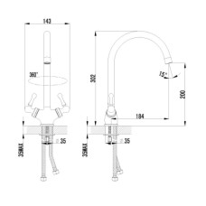 Смеситель для кухни c высоким поворотным изливом Lemark Plus Balance LM1305C