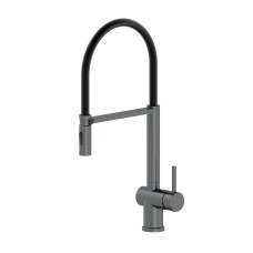 Смеситель для кухни с гибким изливом WONZON & WOGHAND, Темный графит (WW-88438003-BGM)
