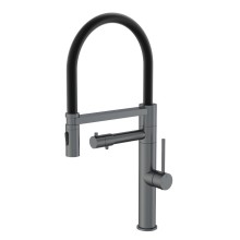 Смеситель для кухни с гибким изливом и подключением фильтра WONZON & WOGHAND, Темный графит (WW-88458007-BGM)