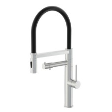 Смеситель для кухни с гибким изливом и подключением фильтра WONZON & WOGHAND, Брашированный никель (WW-88458007-BN)