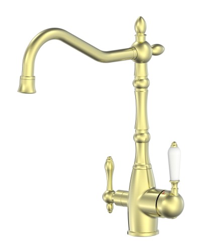 Смеситель для кухни c подключением фильтра WONZON & WOGHAND, Брашированное золото (WW-88458006-BG)