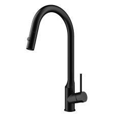 Смеситель для кухни с выдвижным изливом WONZON & WOGHAND, Черный матовый (WW-A21252-MB)