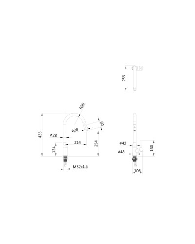 Смеситель для кухни с выдвижным изливом WONZON & WOGHAND, Черный матовый (WW-A21252-MB)