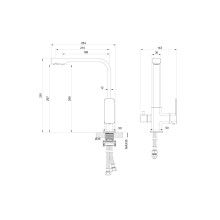Смеситель для кухни с подключением фильтра WONZON & WOGHAND, Хром (WW-88458004-CR)