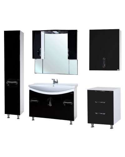 Тумба Bellezza Лагуна 50 4632106140043 Черная Белая