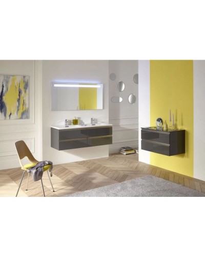 Комод серый антрацит глянец 60,1 см 2 ящика Jacob Delafon Vox EB2060-RA-442