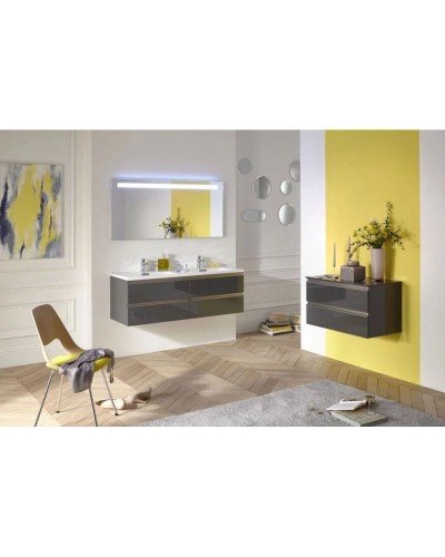 Комод серый антрацит глянец 60,1 см 2 ящика Jacob Delafon Vox EB2060-RA-442