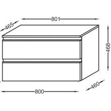 Комод белый 80,1 см 2 ящика Jacob Delafon Vox EB2061-RA-N18