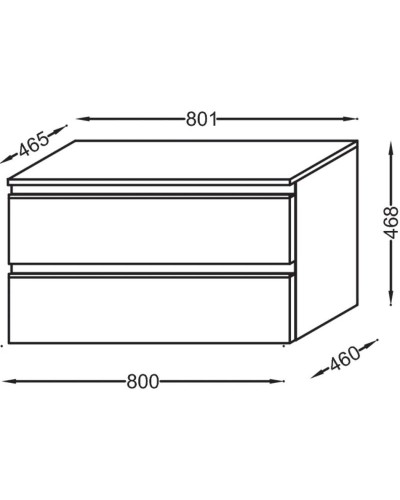 Комод белый 80,1 см 2 ящика Jacob Delafon Vox EB2061-RA-N18