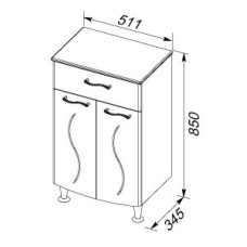 Тумба белый 51,1 см Aquanet Моника 00186779