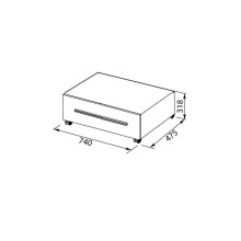 Тумба подкатная черный 74 см Aquanet Нота 00170732