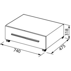 Тумба подкатная черный 74 см Aquanet Верона 00175398