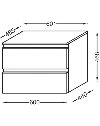 Комод черное дерево 60,1 см Jacob Delafon Vox EB2060-RA-E15