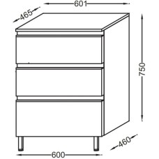Комод белый 60,1 см Jacob Delafon Vox EB2065-RA-N18