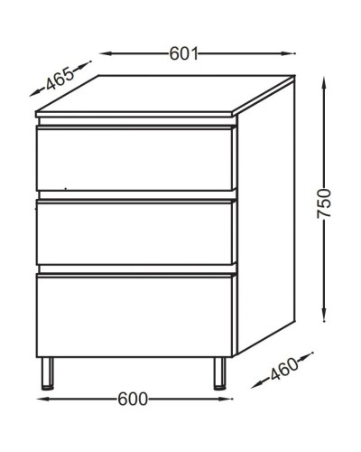 Комод белый 60,1 см Jacob Delafon Vox EB2065-RA-N18