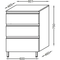 Комод черное дерево 60,1 см Jacob Delafon Vox EB2065-RA-E15
