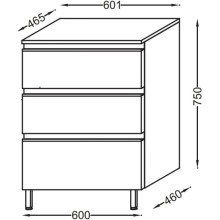 Комод черное дерево 60,1 см Jacob Delafon Vox EB2065-RA-E15