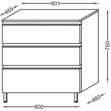 Комод белый 80,1 см Jacob Delafon Vox EB2066-RA-N18