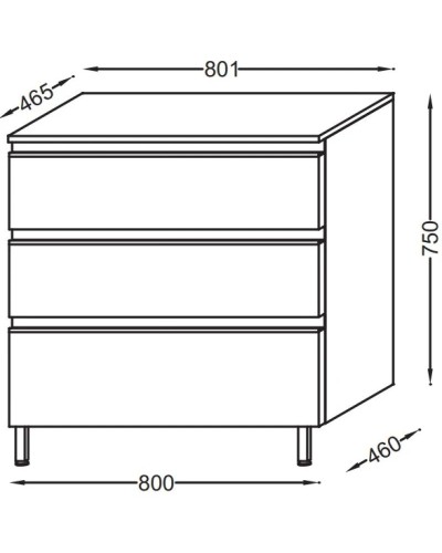 Комод аквамарин матовый 80,1 см Jacob Delafon Vox EB2066-RA-M43