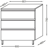 Комод серый антрацит глянец 80,1 см Jacob Delafon Vox EB2066-RA-442