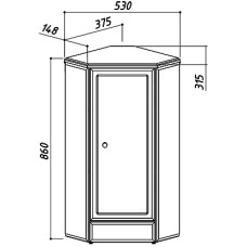 Тумба напольная угловая белый глянец 37,5х37,5 см R Belux Адажио НУ 38
