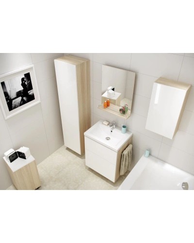 Тумба на колесах белый/ясень Cersanit Smart KD-SMA/Wh