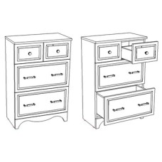 Комод белый глянец 55,5 см Corozo Классика SD-00000329