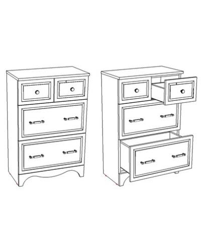 Комод белый глянец 55,5 см Corozo Классика SD-00000329