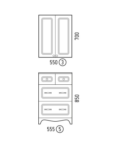 Комод белый глянец 55,5 см Corozo Классика SD-00000329