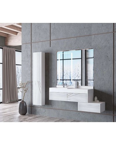 Тумба белый глянец/ольха наварра 79,7 см Акватон Сакура 1A236603SKW80