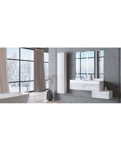 Тумба белый глянец/ольха наварра 60,4 см Акватон Сакура 1A220403SKW80