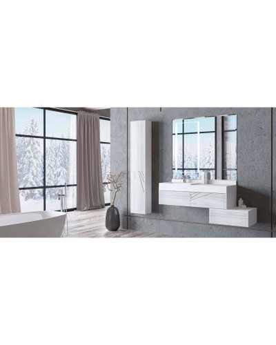 Тумба белый глянец/ольха наварра 99,7 см Акватон Сакура 1A234803SKW80