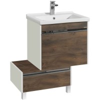 Тумба белый глянец/таксония темная 55 см Акватон Капри 1A231003KPDB0