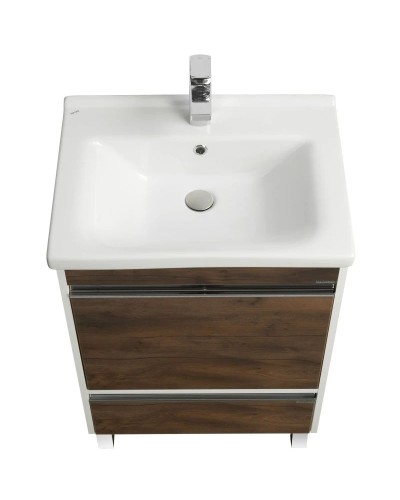 Тумба белый глянец/таксония темная 55 см Акватон Капри 1A231003KPDB0