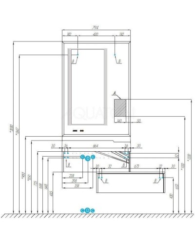 Тумба белый глянец/ольха наварра 60,4 см Акватон Сакура 1A220403SKW80