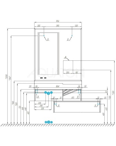 Тумба белый глянец/ольха наварра 79,7 см Акватон Сакура 1A236603SKW80