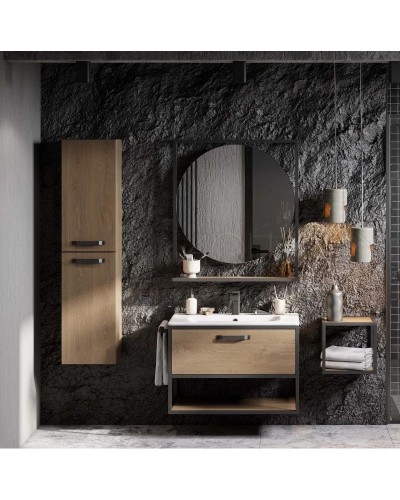 Тумба дуб кантри/черный 34 см Акватон Лофт Фабрик 1A242703LTDY0