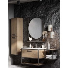 Тумба дуб кантри/черный 34 см Акватон Лофт Фабрик 1A242703LTDY0